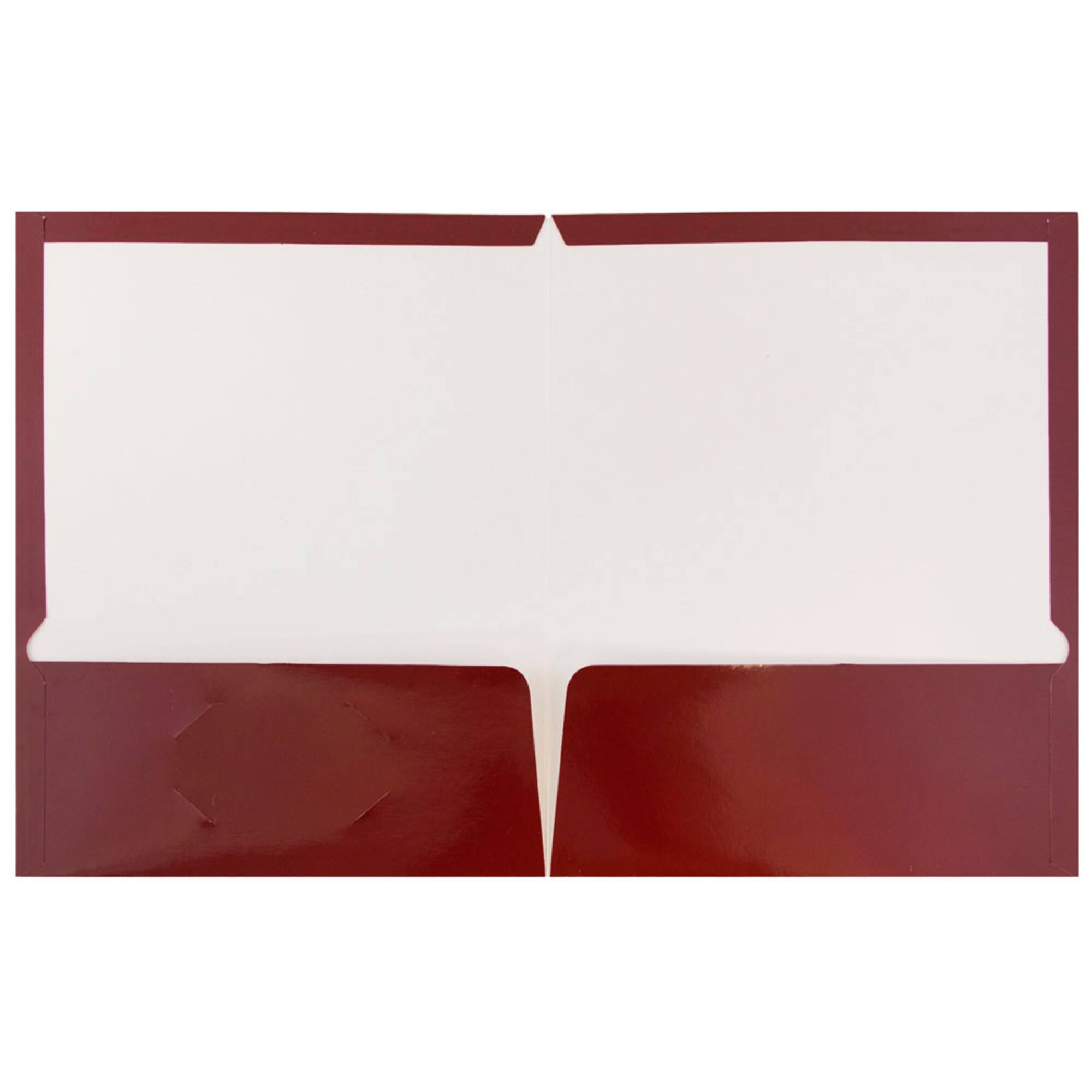 JAM Paper Maroon Glossy 2-Pocket Folders, 6ct.